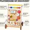 image:imageTiny Land Wooden Baby Walker with Activity Center Montessori Push Walker  Adjustable speed for beginners From sitting play to first steps Sensory handon games Gift for boys amp girls MorandiRainbow