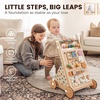 image:imageTiny Land Wooden Baby Walker with Activity Center Montessori Push Walker  Adjustable speed for beginners From sitting play to first steps Sensory handon games Gift for boys amp girls MorandiMorandi