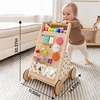 image:imageTiny Land Wooden Baby Walker with Activity Center Montessori Push Walker  Adjustable speed for beginners From sitting play to first steps Sensory handon games Gift for boys amp girls MorandiRainbow