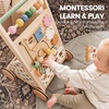 image:imageTiny Land Wooden Baby Walker with Activity Center Montessori Push Walker  Adjustable speed for beginners From sitting play to first steps Sensory handon games Gift for boys amp girls MorandiMorandi