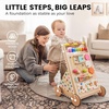 image:imageTiny Land Wooden Baby Walker with Activity Center Montessori Push Walker  Adjustable speed for beginners From sitting play to first steps Sensory handon games Gift for boys amp girls MorandiRainbow