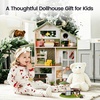 image:imageTiny Land Wooden Doll House Modern Family Dollhouse with Realistic Design  7 Rooms Dollhouse with 49 PCS Accessories Montessori Pretend Play Toddler Toy Ideal Gift for Kids Ages 3 PinkGreen