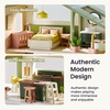 image:imageTiny Land Wooden Doll House Modern Family Dollhouse with Realistic Design  7 Rooms Dollhouse with 49 PCS Accessories Montessori Pretend Play Toddler Toy Ideal Gift for Kids Ages 3 PinkGreen