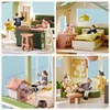 image:imageTiny Land Wooden Doll House Modern Family Dollhouse with Realistic Design  7 Rooms Dollhouse with 49 PCS Accessories Montessori Pretend Play Toddler Toy Ideal Gift for Kids Ages 3 PinkGreen