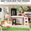 image:imageTiny Land Wooden Doll House Modern Family Dollhouse with Realistic Design  7 Rooms Dollhouse with 49 PCS Accessories Montessori Pretend Play Toddler Toy Ideal Gift for Kids Ages 3 PinkBlack