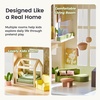 image:imageTiny Land Wooden Doll House Modern Family Dollhouse with Realistic Design  7 Rooms Dollhouse with 49 PCS Accessories Montessori Pretend Play Toddler Toy Ideal Gift for Kids Ages 3 PinkGreen