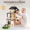 image:imageTiny Land Wooden Doll House Modern Family Dollhouse with Realistic Design  7 Rooms Dollhouse with 49 PCS Accessories Montessori Pretend Play Toddler Toy Ideal Gift for Kids Ages 3 PinkBlack