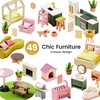 image:imageTiny Land Wooden Doll House Modern Family Dollhouse with Realistic Design  7 Rooms Dollhouse with 49 PCS Accessories Montessori Pretend Play Toddler Toy Ideal Gift for Kids Ages 3 PinkPink