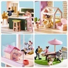 image:imageTiny Land Wooden Doll House Modern Family Dollhouse with Realistic Design  7 Rooms Dollhouse with 49 PCS Accessories Montessori Pretend Play Toddler Toy Ideal Gift for Kids Ages 3 PinkPink
