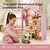 image:imageTiny Land Wooden Doll House Modern Family Dollhouse with Realistic Design  7 Rooms Dollhouse with 49 PCS Accessories Montessori Pretend Play Toddler Toy Ideal Gift for Kids Ages 3 PinkPink