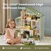 image:imageTiny Land Wooden Doll House Modern Family Dollhouse with Realistic Design  7 Rooms Dollhouse with 49 PCS Accessories Montessori Pretend Play Toddler Toy Ideal Gift for Kids Ages 3 PinkGreen