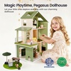 image:imageTiny Land Wooden Doll House Modern Family Dollhouse with Realistic Design  7 Rooms Dollhouse with 49 PCS Accessories Montessori Pretend Play Toddler Toy Ideal Gift for Kids Ages 3 PinkGreen