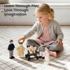 image:imageTiny Land Wooden Dollhouse People Set 5Piece Poseable Wooden Doll Family  Includes Dad Mom Brother Sister Baby and Stroller Dollhouse Accessories Toy Pretend Play Gift for Kids Ages 3