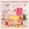 image:imageTiny Land Wooden Dollhouse for Girls  6 Rooms Wooden Doll House  DIY Pretend Doll House with 31Pcs Furniture Accessories Creative Gift for Girl Ages 3GreenPink