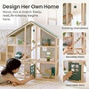 image:imageTiny Land Wooden Dollhouse for Girls  6 Rooms Wooden Doll House  DIY Pretend Doll House with 31Pcs Furniture Accessories Creative Gift for Girl Ages 3GreenGreen