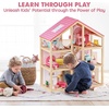 image:imageTiny Land Wooden Dollhouse for Girls  6 Rooms Wooden Doll House  DIY Pretend Doll House with 31Pcs Furniture Accessories Creative Gift for Girl Ages 3GreenPink