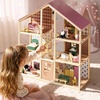 image:imageTiny Land Wooden Dollhouse for Girls  6 Rooms Wooden Doll House  DIY Pretend Doll House with 31Pcs Furniture Accessories Creative Gift for Girl Ages 3GreenDusty Pink