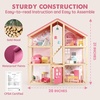 image:imageTiny Land Wooden Dollhouse for Girls  6 Rooms Wooden Doll House  DIY Pretend Doll House with 31Pcs Furniture Accessories Creative Gift for Girl Ages 3GreenPink