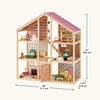 image:imageTiny Land Wooden Dollhouse for Girls  6 Rooms Wooden Doll House  DIY Pretend Doll House with 31Pcs Furniture Accessories Creative Gift for Girl Ages 3GreenDusty Pink