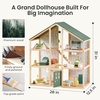 image:imageTiny Land Wooden Dollhouse for Girls  6 Rooms Wooden Doll House  DIY Pretend Doll House with 31Pcs Furniture Accessories Creative Gift for Girl Ages 3GreenGreen