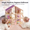image:imageTiny Land Wooden Dollhouse for Girls  6 Rooms Wooden Doll House  DIY Pretend Doll House with 31Pcs Furniture Accessories Creative Gift for Girl Ages 3GreenUnicorn Purple