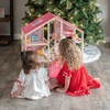 image:imageTiny Land Wooden Dollhouse for Girls  6 Rooms Wooden Doll House  DIY Pretend Doll House with 31Pcs Furniture Accessories Creative Gift for Girl Ages 3GreenPink
