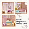 image:imageTiny Land Wooden Dollhouse for Girls  6 Rooms Wooden Doll House  DIY Pretend Doll House with 31Pcs Furniture Accessories Creative Gift for Girl Ages 3GreenUnicorn Purple