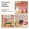 image:imageTiny Land Wooden Dollhouse for Girls  6 Rooms Wooden Doll House  DIY Pretend Doll House with 31Pcs Furniture Accessories Creative Gift for Girl Ages 3GreenDusty Pink