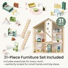 image:imageTiny Land Wooden Dollhouse for Girls  6 Rooms Wooden Doll House  DIY Pretend Doll House with 31Pcs Furniture Accessories Creative Gift for Girl Ages 3GreenGreen