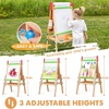 image:imageTiny Land Wooden Easel for Kids Art Easel with Chalkboard amp Whiteboard  Sturdy solid pine frame 2 drawing paper rolls Doublesided board 3 heights Art Learning Toy for Ages 312 Soft pastelNatural