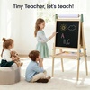 image:imageTiny Land Wooden Easel for Kids Art Easel with Chalkboard amp Whiteboard  Sturdy solid pine frame 2 drawing paper rolls Doublesided board 3 heights Art Learning Toy for Ages 312 Soft pastelPink