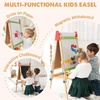 image:imageTiny Land Wooden Easel for Kids Art Easel with Chalkboard amp Whiteboard  Sturdy solid pine frame 2 drawing paper rolls Doublesided board 3 heights Art Learning Toy for Ages 312 Soft pastelNatural