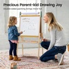 image:imageTiny Land Wooden Easel for Kids Art Easel with Chalkboard amp Whiteboard  Sturdy solid pine frame 2 drawing paper rolls Doublesided board 3 heights Art Learning Toy for Ages 312 Soft pastelPink