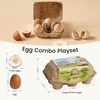 image:imageTiny Land Wooden Play Food for Kids Kitchen Pretend Food Dairy Set Toy  7PCS Dairy amp Drinks Set for Kid Play Kitchen Accessories Montessori Toy for Boy and GirlEgg