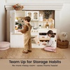 image:imageTiny Land Wooden Play Kitchen for Kids with Toy Storage for Pretend Play  BuiltIn Cabinets Felt Bins amp Cookware Accessories Make Cleanup Easy While Encouraging Organizational SkillsCream