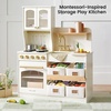 image:imageTiny Land Wooden Play Kitchen for Kids with Toy Storage for Pretend Play  BuiltIn Cabinets Felt Bins amp Cookware Accessories Make Cleanup Easy While Encouraging Organizational SkillsCream