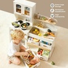 image:imageTiny Land Wooden Play Kitchen for Kids with Toy Storage for Pretend Play  BuiltIn Cabinets Felt Bins amp Cookware Accessories Make Cleanup Easy While Encouraging Organizational SkillsCream