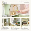 image:imageTiny Land Wooden Play Kitchen for Kids with Toy Storage for Pretend Play  BuiltIn Cabinets Felt Bins amp Cookware Accessories Make Cleanup Easy While Encouraging Organizational SkillsGreen