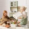 image:imageTiny Land Wooden Play Kitchen for Kids with Toy Storage for Pretend Play  BuiltIn Cabinets Felt Bins amp Cookware Accessories Make Cleanup Easy While Encouraging Organizational SkillsGreen