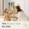 image:imageTiny Land Wooden Play Kitchen for Kids with Toy Storage for Pretend Play  BuiltIn Cabinets Felt Bins amp Cookware Accessories Make Cleanup Easy While Encouraging Organizational SkillsGreen