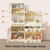 image:imageTiny Land Wooden Play Kitchen for Kids with Toy Storage for Pretend Play  BuiltIn Cabinets Felt Bins amp Cookware Accessories Make Cleanup Easy While Encouraging Organizational SkillsCream