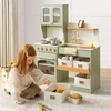 image:imageTiny Land Wooden Play Kitchen for Kids with Toy Storage for Pretend Play  BuiltIn Cabinets Felt Bins amp Cookware Accessories Make Cleanup Easy While Encouraging Organizational SkillsGreen