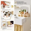 image:imageTiny Land Wooden Play Kitchen for Toddlers Compact Cream Pretend Play Set  Cutting Food amp Stainless Steel Cookware Oven Stove Sink Clicking Knobs Storage Shelf Gift for Girls amp Boys Ages 3White