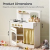 image:imageTiny Land Wooden Play Kitchen for Toddlers Compact Cream Pretend Play Set  Cutting Food amp Stainless Steel Cookware Oven Stove Sink Clicking Knobs Storage Shelf Gift for Girls amp Boys Ages 3White