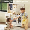image:imageTiny Land Wooden Play Kitchen with 2in1 Bistro Play  Magnetic Chalkboard and Guest Check Pad Bring Interactive Restaurant Role Play to Life with a Stylish Modern DesignCream
