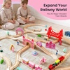 image:imageTiny Land Wooden Train Set for Girls 38PCS Unicorn Princess Train Set  Including Castle Bridge amp Royal Accessories Pink Fantasy Train Track Set Gift for Toddlers Girl Toys Ages 3