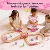 image:imageTiny Land Wooden Train Set for Girls 38PCS Unicorn Princess Train Set  Including Castle Bridge amp Royal Accessories Pink Fantasy Train Track Set Gift for Toddlers Girl Toys Ages 3