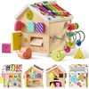 image:imageTiny Land 9in1 Wooden Activity Cube Educational Toy for Toddlers  Montessori Baby Activity Center for 1 Year Old Ideal Gift for Boys and Girls MorandiRainbow
