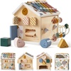 image:imageTiny Land 9in1 Wooden Activity Cube Educational Toy for Toddlers  Montessori Baby Activity Center for 1 Year Old Ideal Gift for Boys and Girls MorandiMorandi