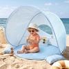 image:imageTiny Land Baby Beach Tent Pop Up Baby Tent with UPF 50 Sun Protection  Portable Baby Beach Essentials 354x276x315 Sun Shelter for Infants Baby Outdoor Use Sunset BlushLight Blue Gingham